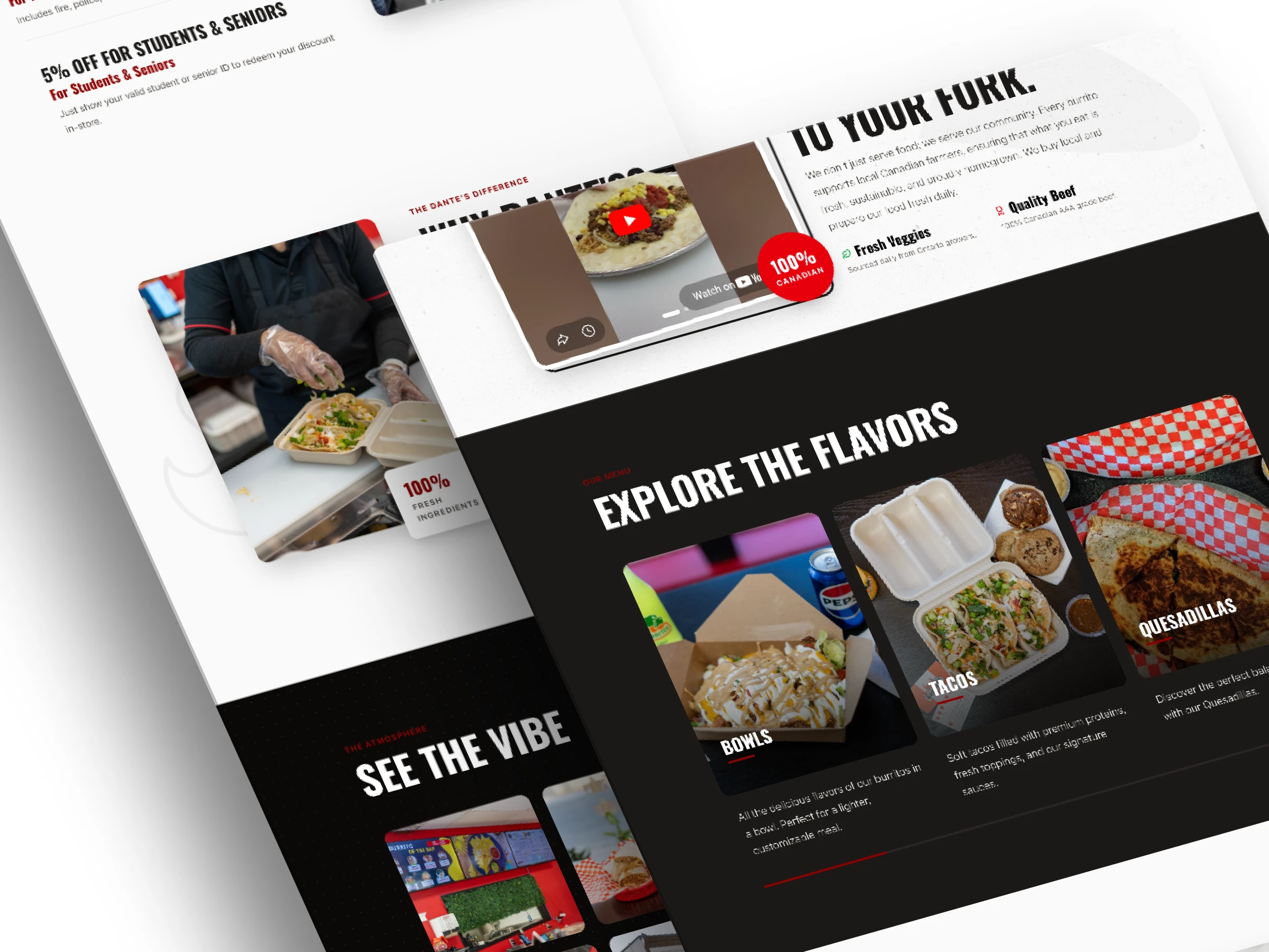 Dante’s Gourmet Burritos website on a laptop